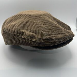 Broner Brown Corduroy Newsboy Cap Flat Ivy Hat 100% Cotton L